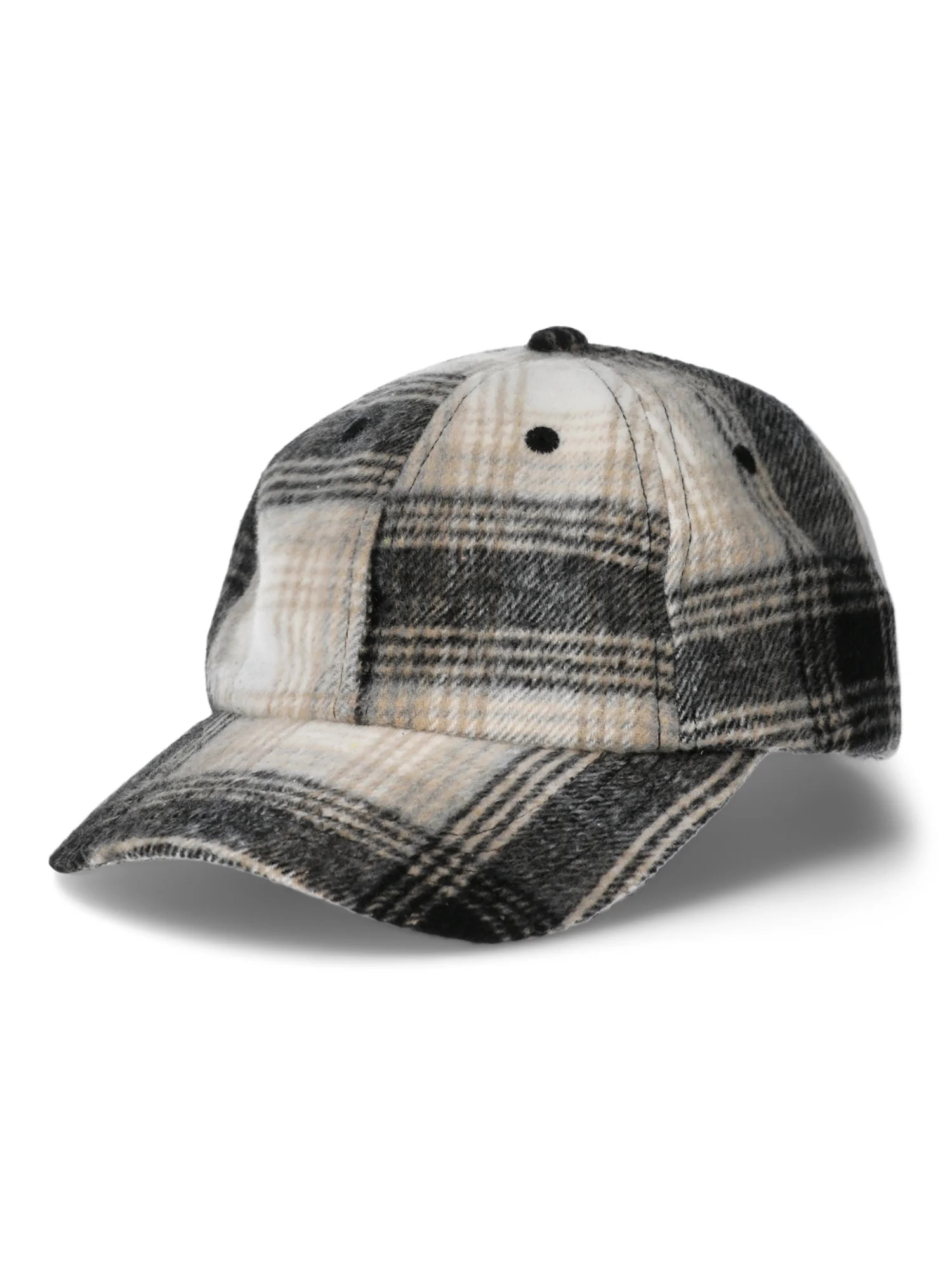 Time And Tru Women's Plaid Flannel Baseball Hat, Dark Grey | Walmart (US)