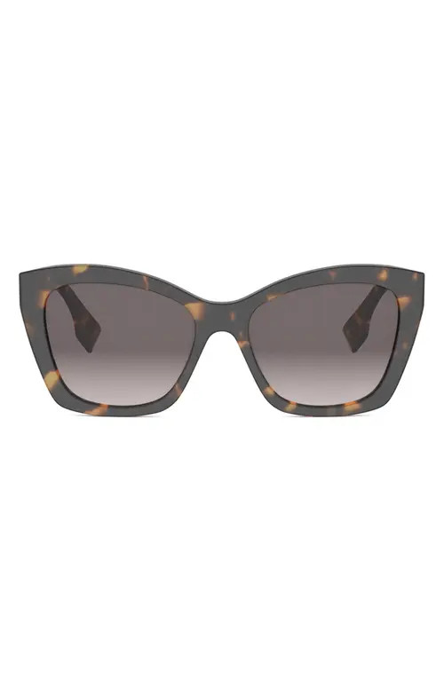 'Fendi Lettering 55mm Gradient Square Sunglasses in Havana/Other /Gradient Smoke at Nordstrom | Nordstrom
