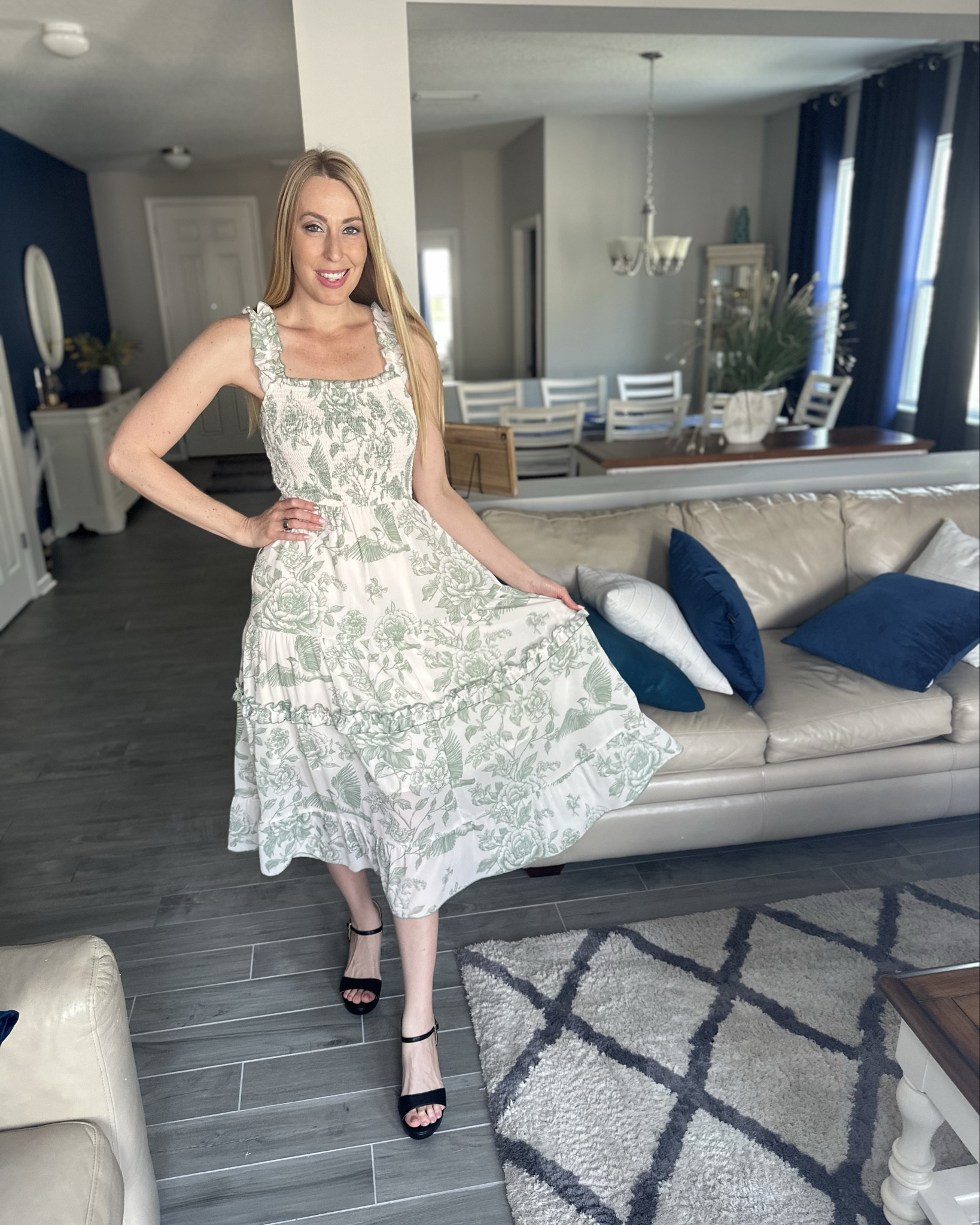 Green vintage floral maxi dress 
🤍 this dress is so stunning. I love how it fits and twirls 
🤍 it does have great stretch
🤍 fits true to size, wearing size small and I am 5’10”


#LTKStyleTip #LTKFindsUnder50 #LTKWatchNow