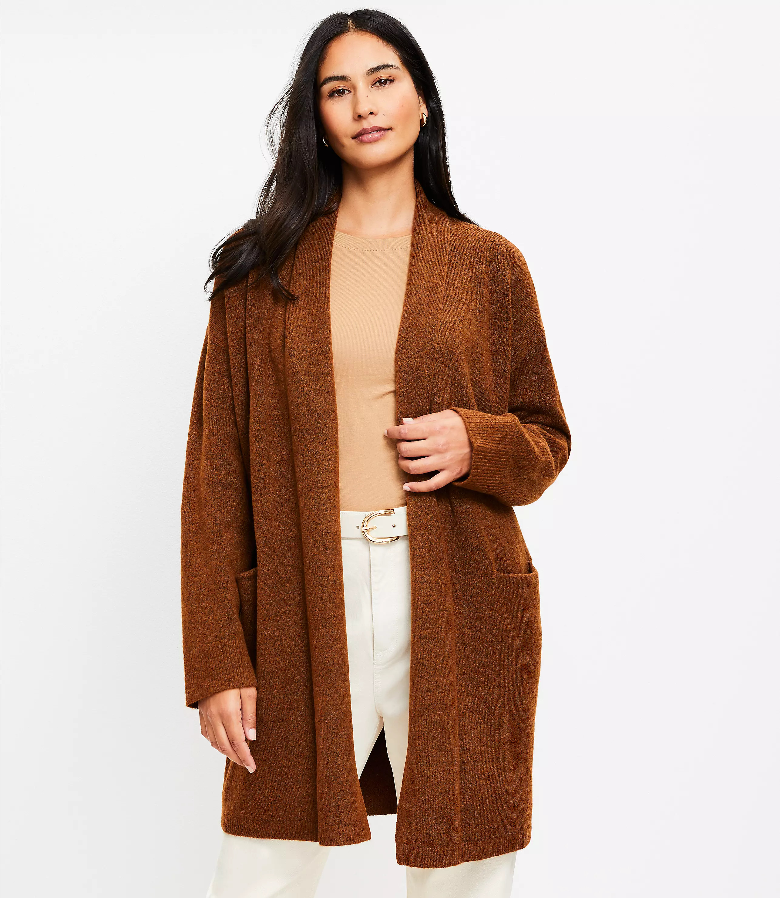 Shawl Open Pocket Coatigan | LOFT