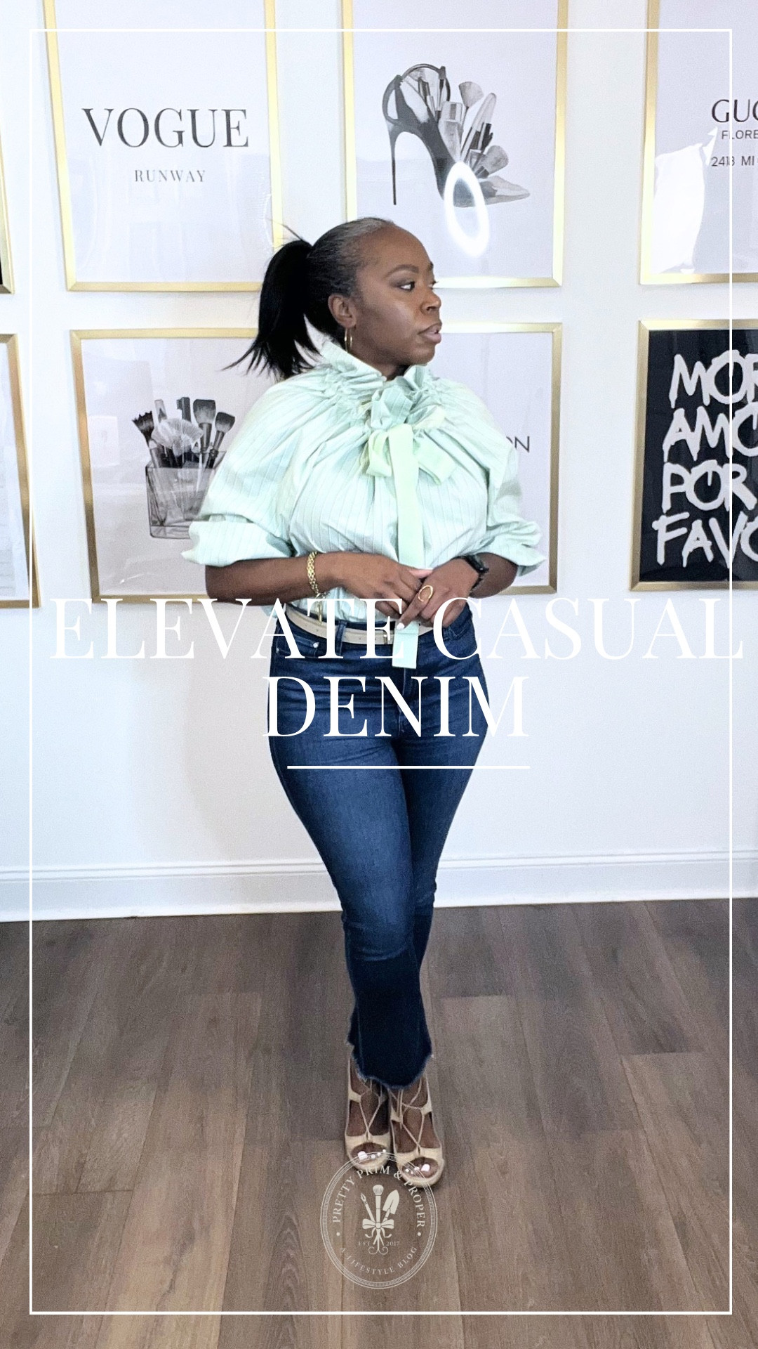 An easy way to elevate your everyday denim 🤍
A simple tuck, gold accessories, and a wedge sandal instantly make this look feel more polished and put together.

All pieces run TTS. 
top: M
Jeans: 30

#LTKOver40 #LTKootd