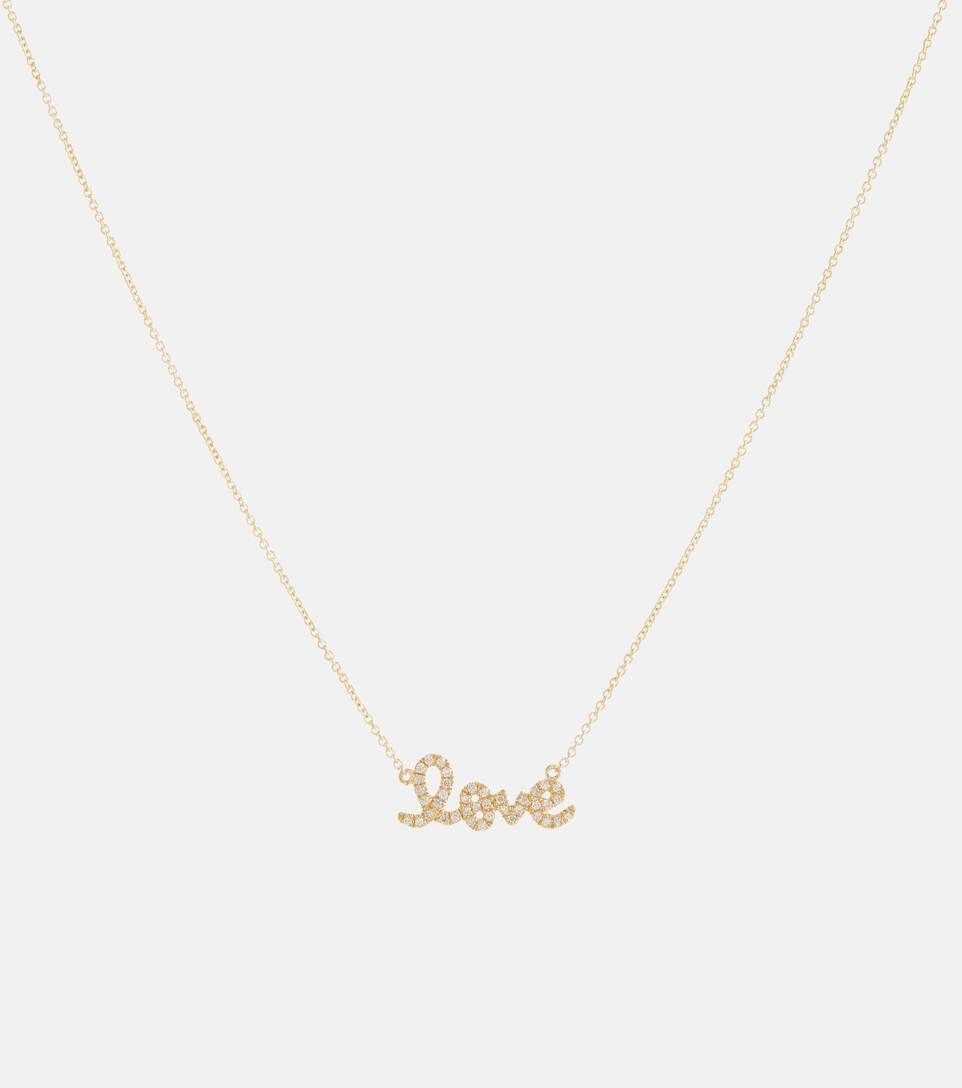 Love 14kt gold necklace with diamonds | Mytheresa (US/CA)