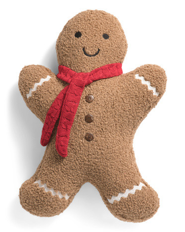 26x19 Oversized Gingerbread Man Decorative Pillow | TJ Maxx