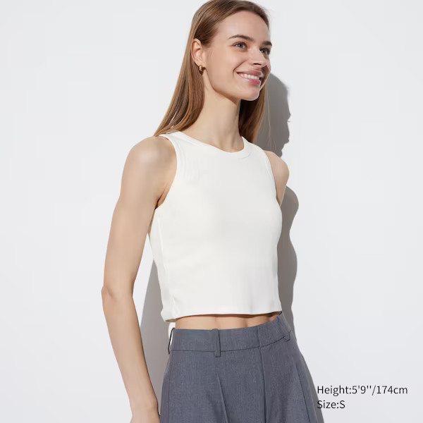 Ribbed Cropped Sleeveless Bra Top | UNIQLO (US)