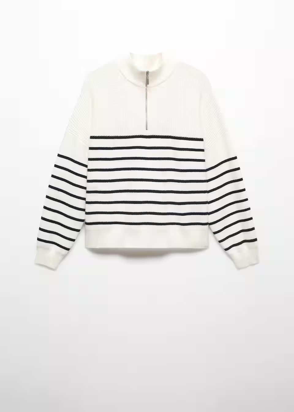 Striped sweater with zipper | MANGO (US)