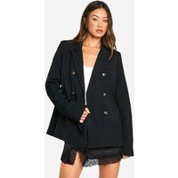 boohoo Women's Tall Double Breasted Blazer Trouser in Black | Size: 16 | Boohoo.com (UK & IE)