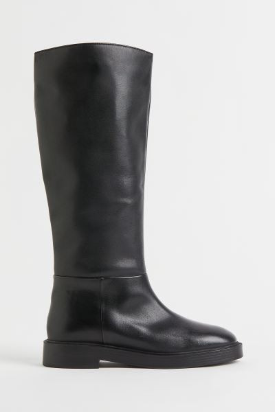 Kniehohe Stiefel aus Leder | H&M (UK, MY, IN, SG, PH, TW, HK)