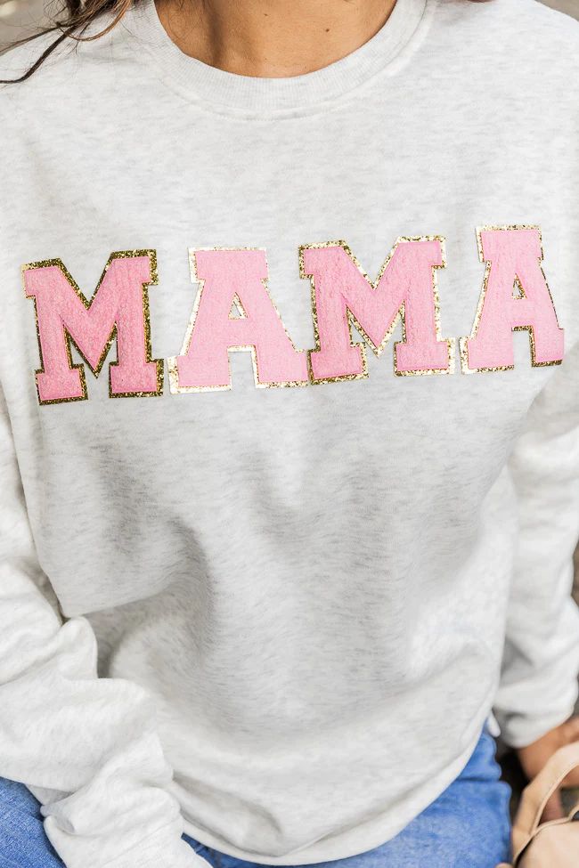 Mama Pink Chenille Patch Sweatshirt | Pink Lily