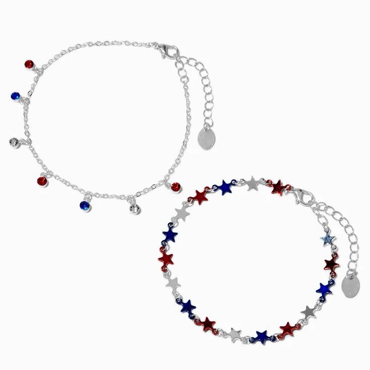 Red, White, & Blue Anklets - 2 Pack | Claire's (US)