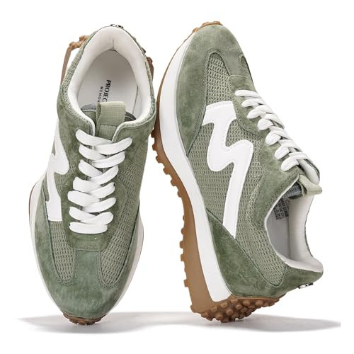 Project Cloud Trendy Fashion Sneakers for Women 2026 - Memory Foam and Non-Slip Comfortable Casual Ladies Shoes for Womens Fashion Sneakers - Lightweight Lace-up Shoes (Lecco,Oliv,7.5) Olive | Amazon (US)