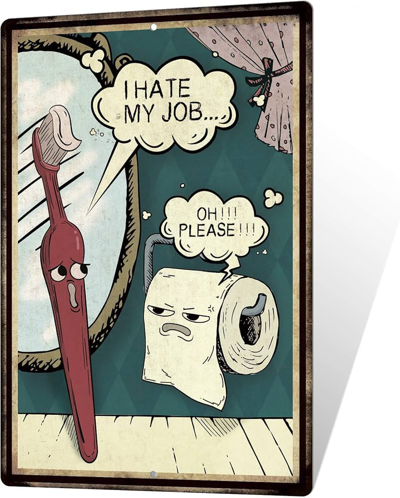 Putuo Decor Toilet Funny Metal Tin Sign, Funny Toilet Quotes Vintage Bathroom Decor Wall Art Meta... | Amazon (US)