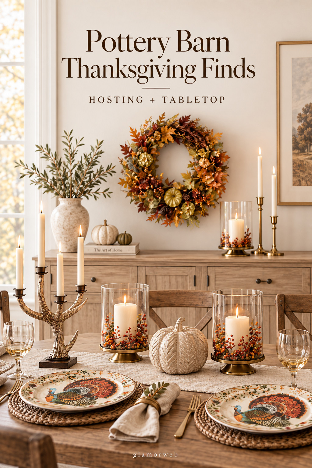 Obsessed with these Pottery Barn Thanksgiving finds for a cozy, elevated holiday table 🤎🍂 From the turkey dinnerware and warm candlelight to the fall wreath, hurricanes, pumpkins, and hosting pieces, everything feels classic, welcoming, and so pretty for Thanksgiving dinner or Friendsgiving. Perfect if you want your table to feel festive without looking overly busy. 🦃✨

#PotteryBarn #PotteryBarnFinds #ThanksgivingFinds #ThanksgivingDecor #ThanksgivingTable #ThanksgivingTablescape #ThanksgivingHosting #HostingFinds #TabletopFinds #ThanksgivingDinnerware #FallTableDecor #FallHosting #HolidayHosting #Friendsgiving #DiningRoomDecor #FallHomeDecor #HolidayTable #HostingEssentials #ThanksgivingInspo #CozyFallHome 

 #LTKSeasonal #LTKHome #LTKSaleAlert