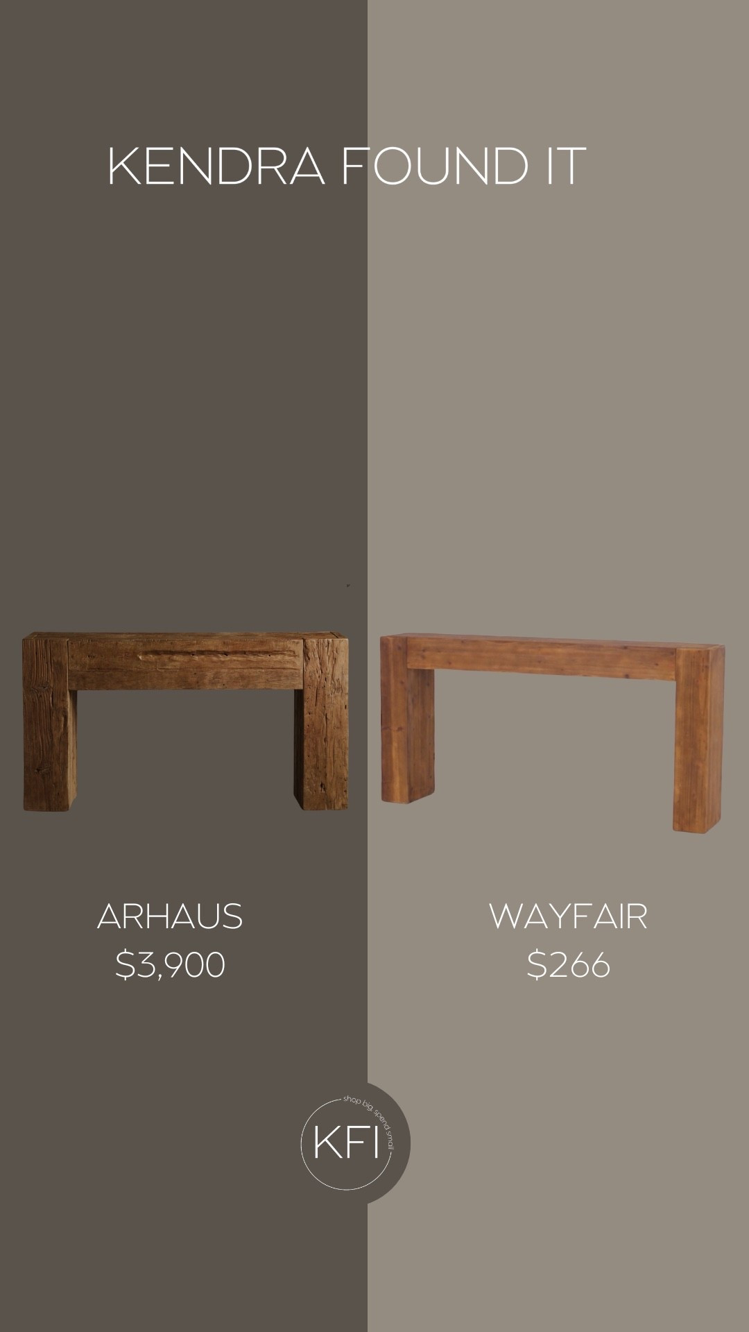 Brand new find! 🚨 If you’ve had your eye on the $3,900 Arhaus Ubud Console Table… I found the Arhaus Ubud Console Table dupe for $266. Yes, really.

Same chunky silhouette, the rustic reclaimed-wood texture, and that sculptural designer look — but at a price that actually fits a real-life budget. This is one of the best console table dupes, Arhaus dupes, and look-for-less furniture finds if you love neutral home decor, minimalist styling, and that warm modern organic aesthetic.

It’s perfect for an entryway, hallway, living room wall, or anywhere you need a high-end console table without the high-end spend. If you’re into affordable home decor, budget home styling, entryway decor ideas, or designer furniture dupes, this one is such a good find.

Linked both here. Tell me which Arhaus dupe, console table dupe, or designer look-for-less piece you want me to track down next!

#LTKCyberWeek #LTKHome #LTKSaleAlert