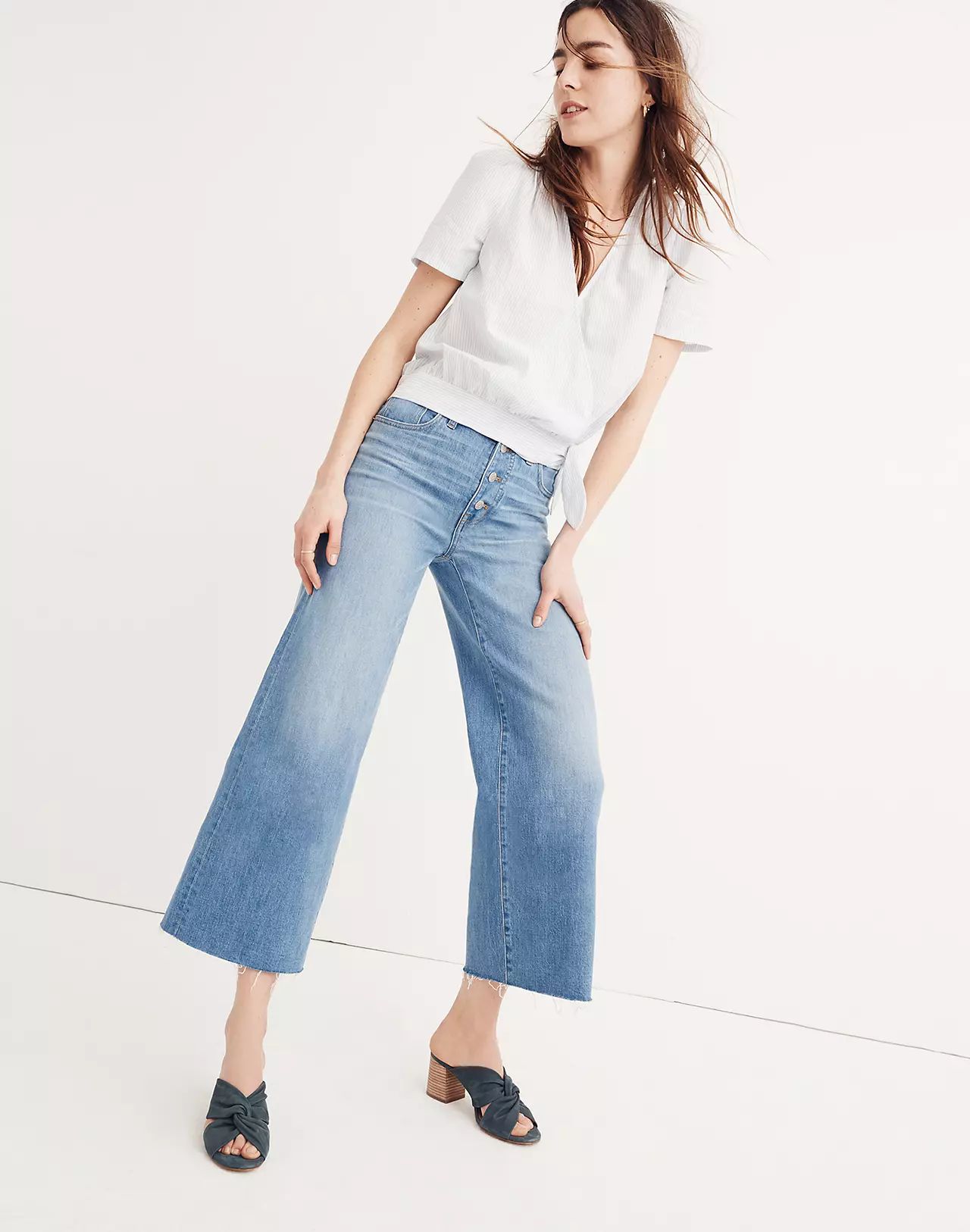 Wide-Leg Crop Jeans: Button-Front Edition | Madewell