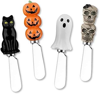 Supreme Housewares Mr 4-Piece Hand Painted Resin Handle Cheese Spreader, 5", Halloween(Assorted) | Amazon (US)