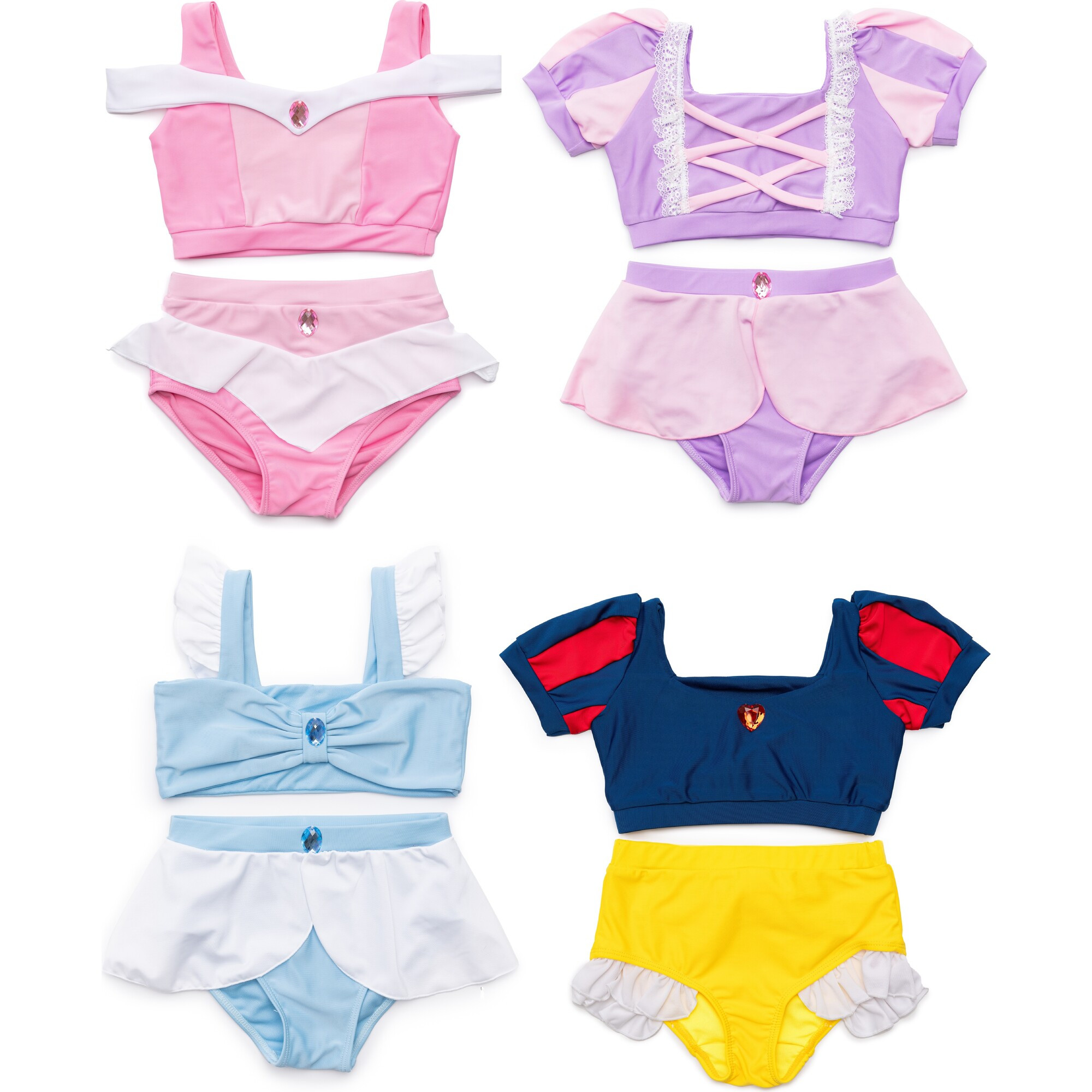 Set of Four Princess Swimsuits, Cinderella, Rapunzel, Sleeping Cutie and Snow White | Maisonette