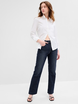 High Rise Straight Jeans with Washwell | Gap Factory