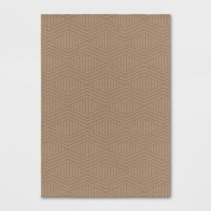 Braided Diamonds Outdoor Rug Tan - Threshold™ | Target