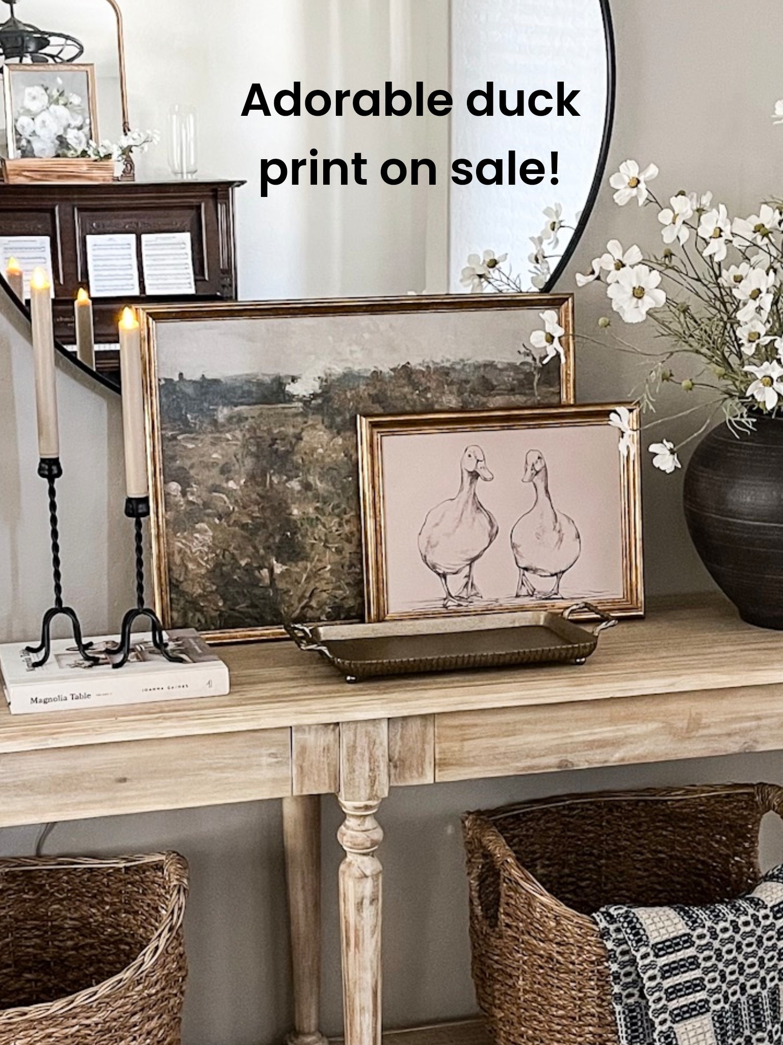 Adorable duck print on sale!🦆 
How cute are these guys to welcome us home. I love them styled on my summer entryway table. 

#summerdecor #duckprint #homedecor #entrywaytable #consoletable #artwork

#LTKSeasonal #LTKSaleAlert #LTKHome
