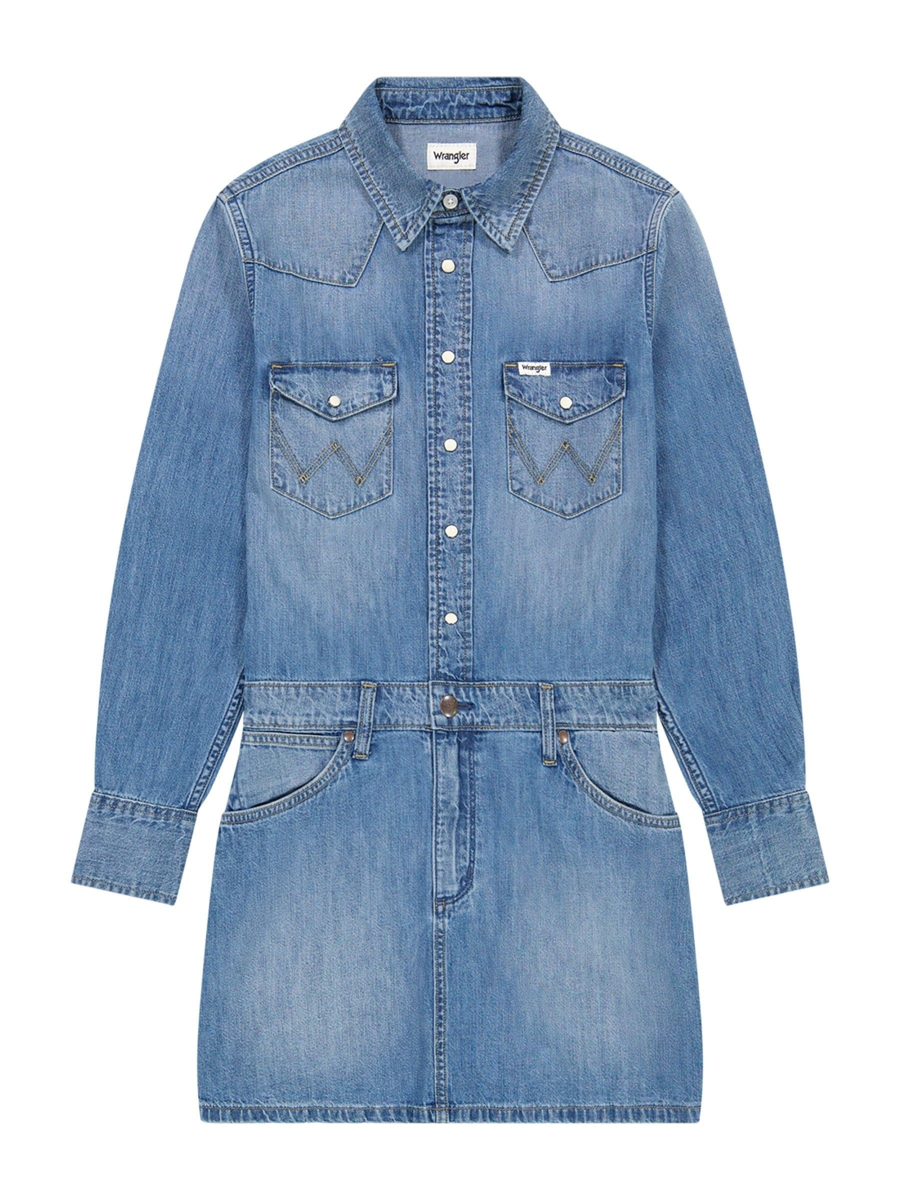 Wrangler Wrangler Blue Longsleeve Denim Dress | Next US