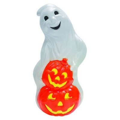 Union Products 56480 60-Watt Light Up Ghost and Pumpkin Halloween Outdoor Garden Statue Decoration Made from Blow-Molded Plastic, White/Orange | Target