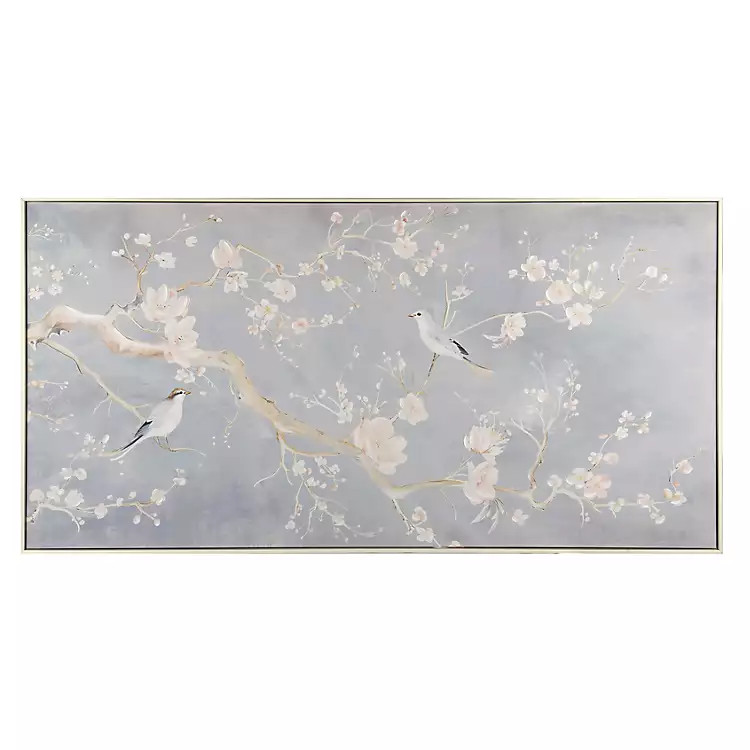 Blue Birds in Floral Framed Canvas Art Print | Kirklands Home | Kirklands