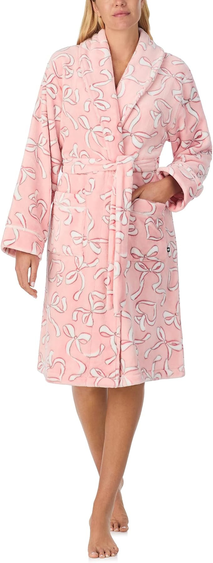 kate spade new york Women's Shawl Collar Plush Robe, Chenille Plush, Belt Tie Closure, Long Sleev... | Amazon (US)