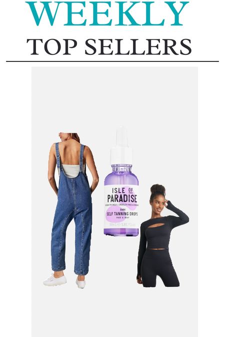 weekly top sellers, free people dupe, high roller jumpsuit dupe, denim jumpsuit, jumpsuit, free people jumpsuit, spring, athleisure sets, athleisure top, workout shirt, athletic shirt, self tanner, face tanner 

#LTKSeasonal #LTKfitness #LTKtravel