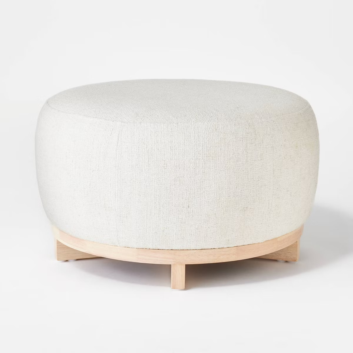 X-Base Ottoman Boucle Heathered Cream - Threshold™ designed with Studio McGee: Round, Upholster... | Target