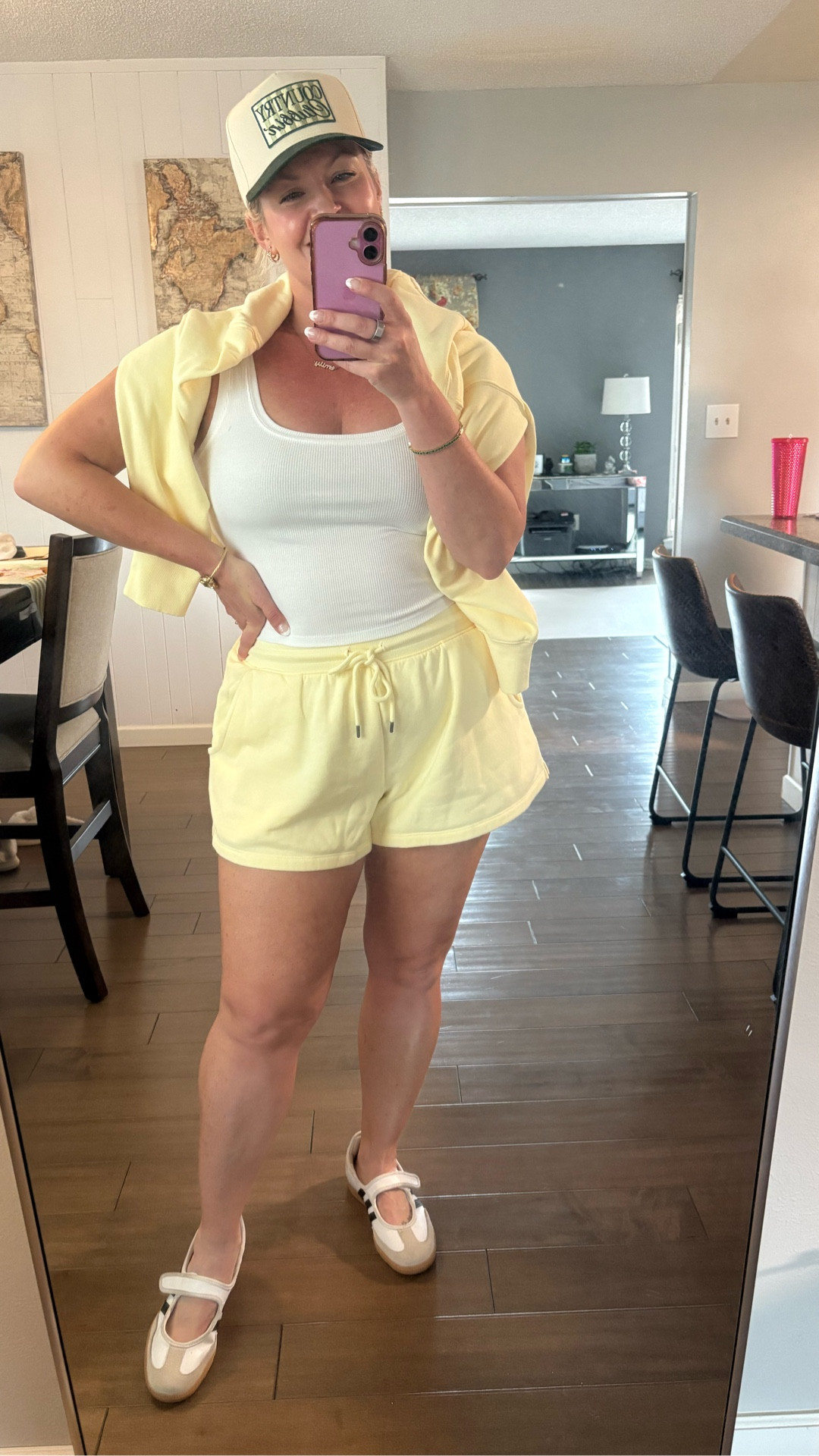 Ignore my hubby lol but had to share this cute set! It's 30% off right now!
@Target 

Spring outfit. Short set. Elevated casual. Yellow Short Set. Target deals. Target sale

#LTKSaleAlert #LTKgrwm #LTKootd