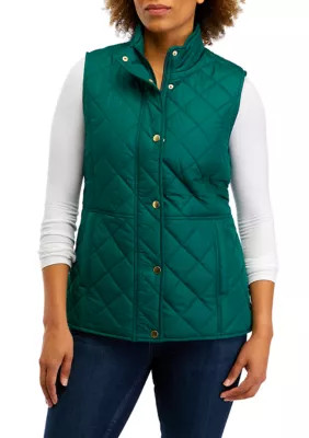 Women's Solid Snap Front Vest | Belk