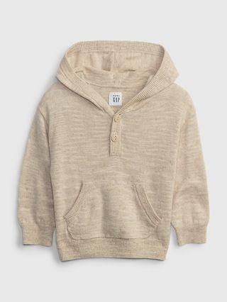 Baby Linen-Cotton Sweater Hoodie | Gap (US)