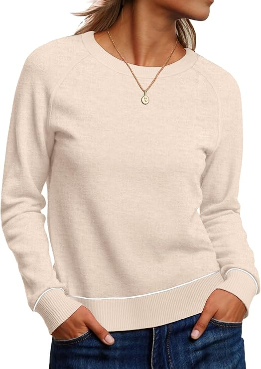 ANRABESS Sweaters for Women Long Sleeve Cropped Lightweight 2026 Spring Casual Knit Crewneck Pull... | Amazon (US)