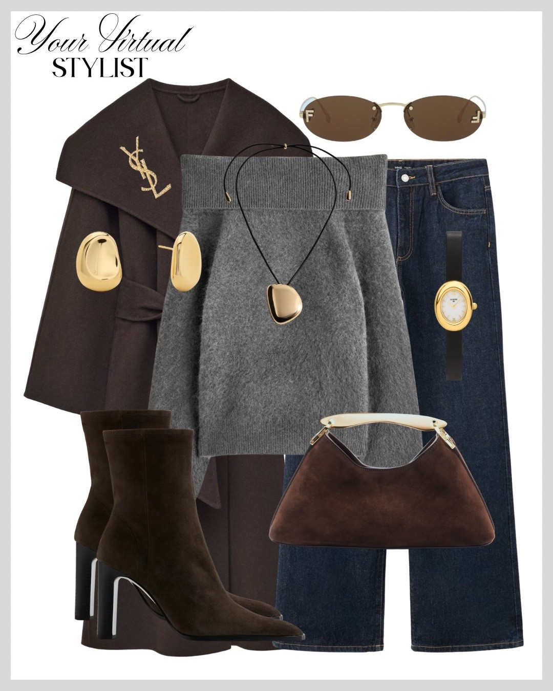 Quiet luxury, but make it effortless. A sculptural knit paired with deep indigo denim, rich chocolate outerwear, and gold accents that catch the light just enough.
Perfect for city days that turn into dinner plans🤎✨

#LTKwinter #LTKbag #LTKuk