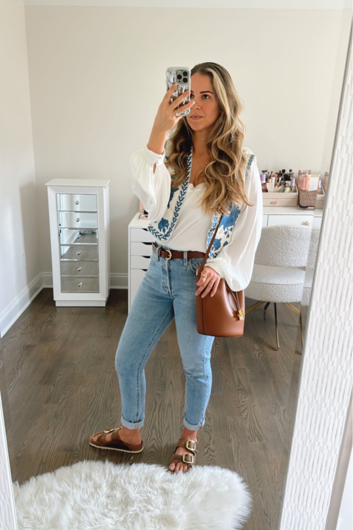 Fall Transition OOTD.

Vest & Earrings: Amazon
Jeans: Levi’s 501 skinny light wash
Bodysuit: old free people
Sandals: Birkenstock
Bag: Ralph Lauren
Belt: J.Crew

#LTKitbag #LTKSeasonal #LTKshoecrush