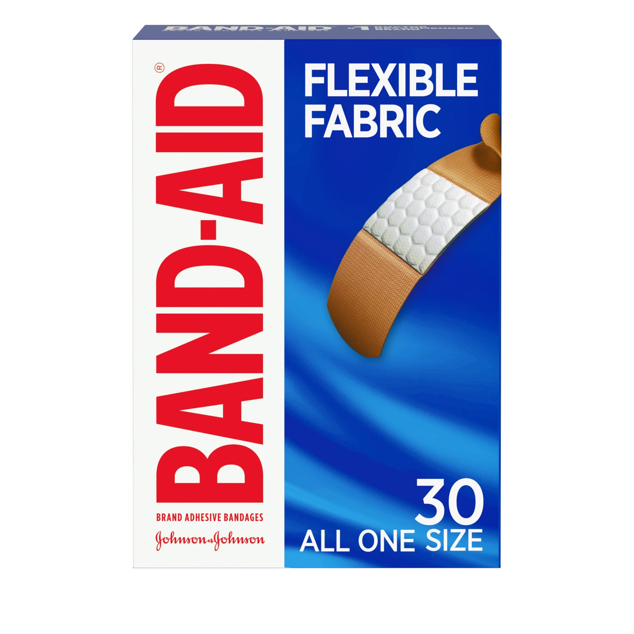 Band-Aid Brand Flexible Fabric Adhesive Bandages, All One Size, 30 Count | Walmart (US)