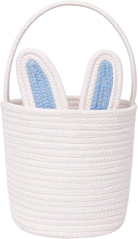 Global Park Easter Baskets for Kids,Bunny Easter Basket with Handle, Egg Hunt Easter Bag Decorati... | Amazon (US)