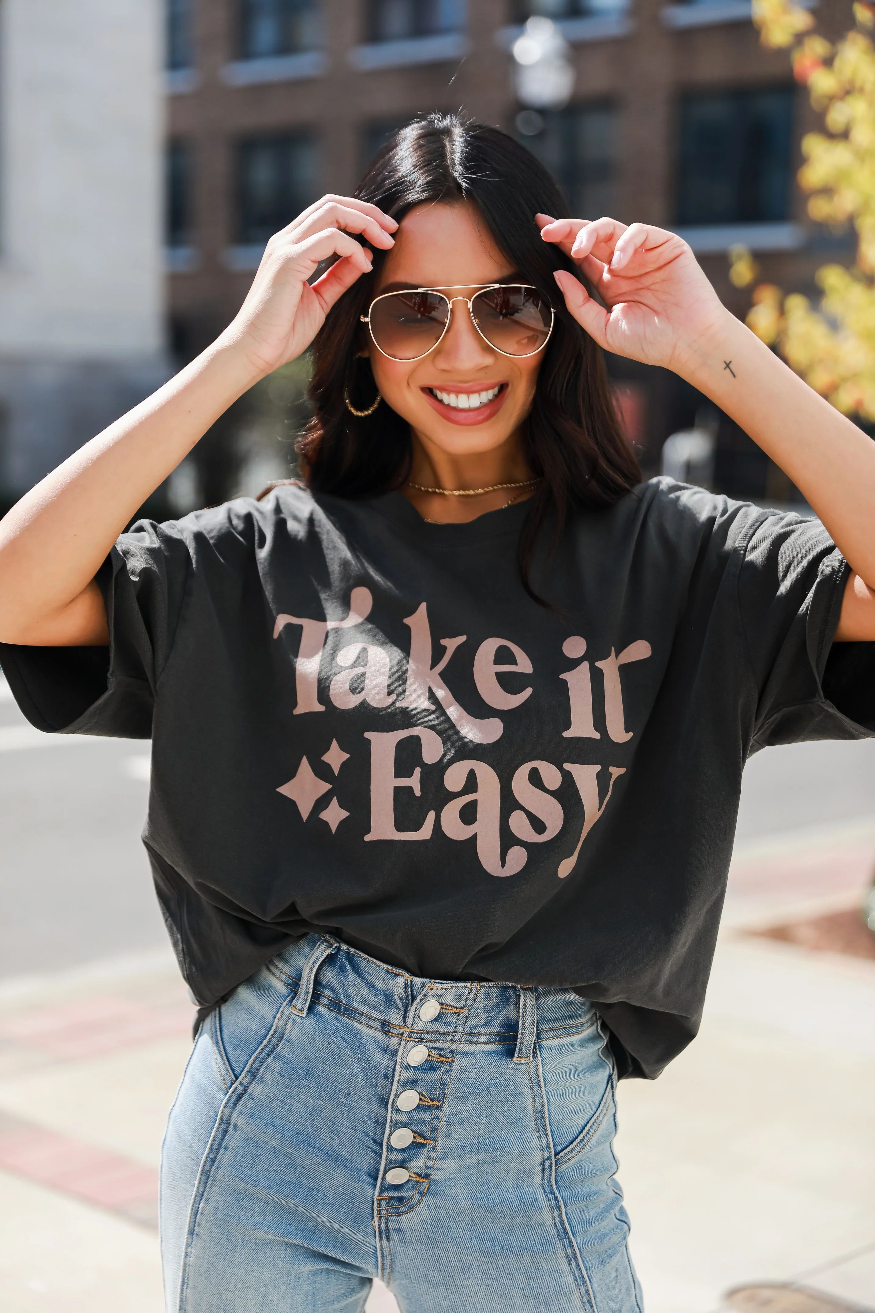 Charcoal Take It Easy Graphic Tee | Dress Up
