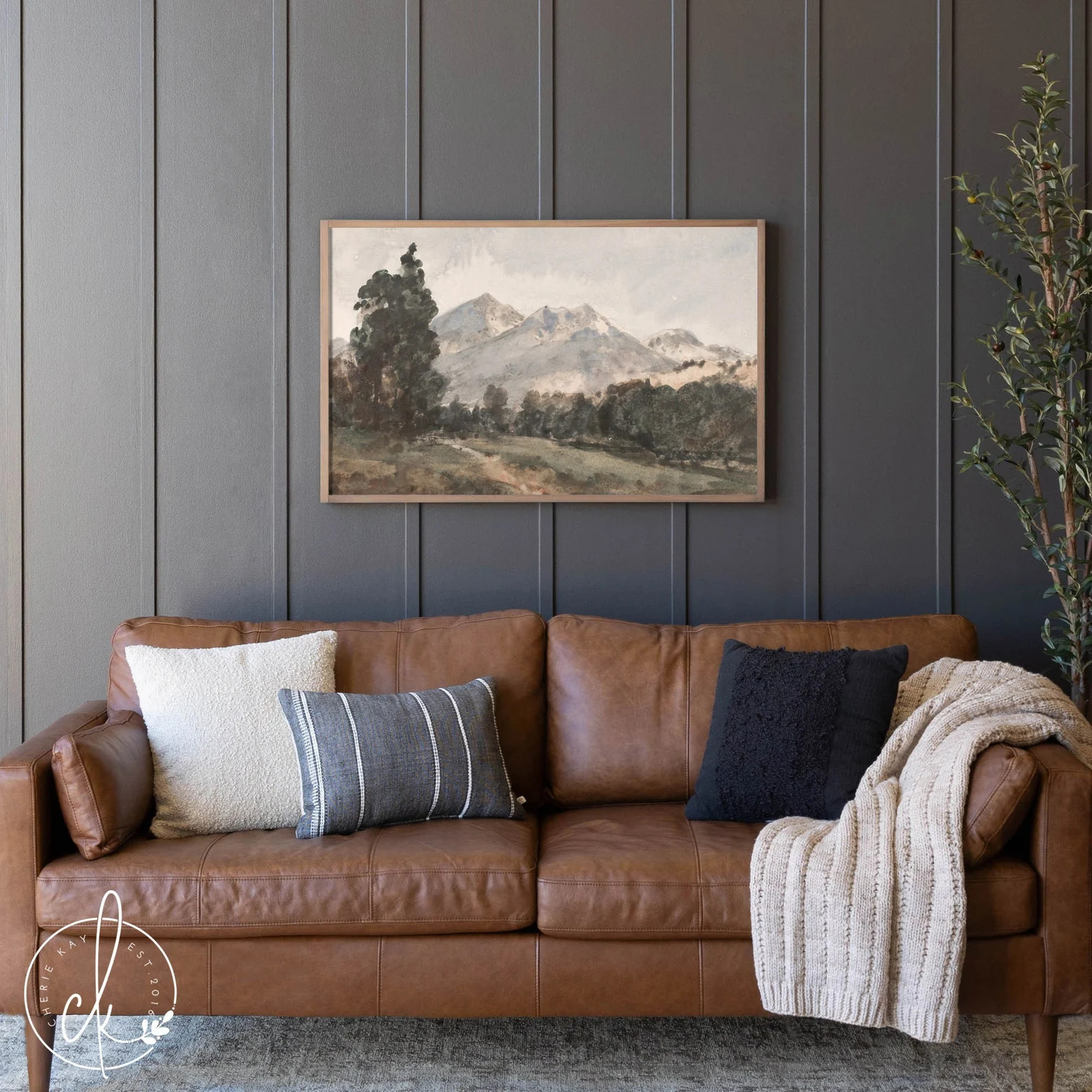 Landscape Wall Art Mountain Landscape Painting Vintage - Etsy | Etsy (US)