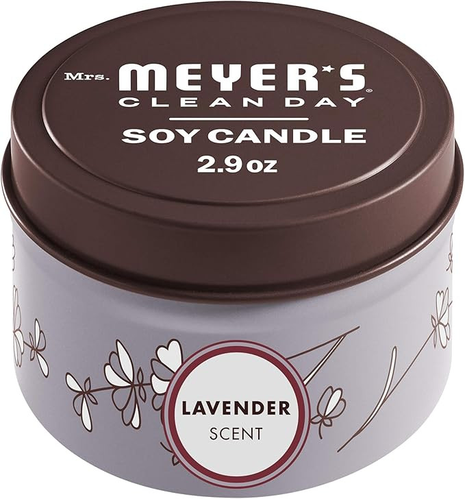 MRS. MEYER'S CLEAN DAY Soy Tin Candle, 12 Hour Burn Time, Made with Soy Wax and Essential Oils, L... | Amazon (US)