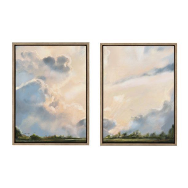 Kate and LaurelSylvie Clouds 18 in x 24 in Framed Painting Canvas Art Prints, by Kate and Laurel ... | Walmart (US)