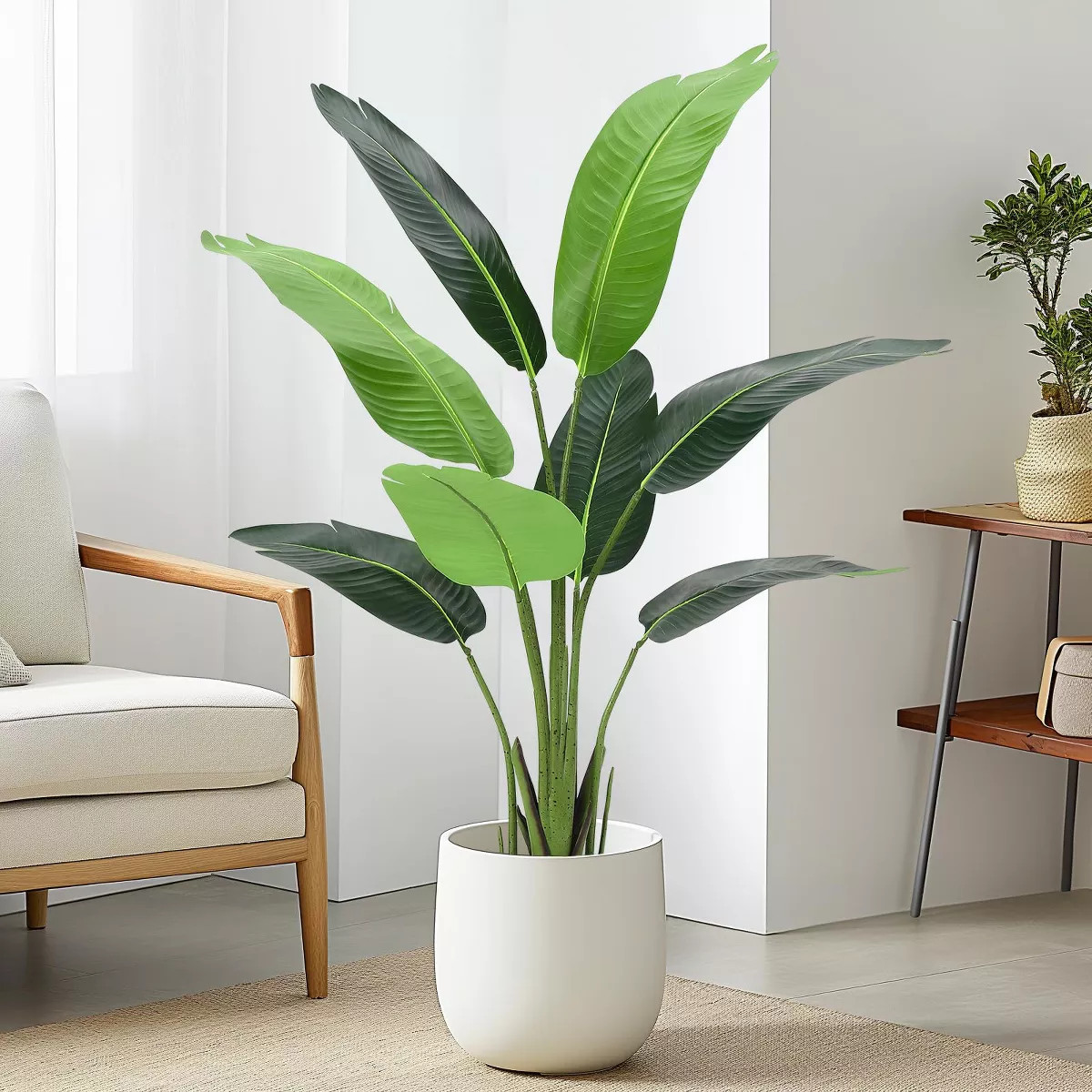 Whizmax Artificial Bird of Paradise Plant, 8 Trunk Fake Palm Tree with Large Faux Leaves, Indoor ... | Target