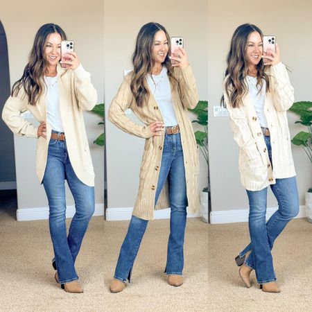 Cozy cardigans perfect for this fall!

I am wearing a size small in each of these cardigans - all TTS!

Fall  Fall fashion  Fall outfits  Cardigan  Sweater  Sweater weather  Denim  Bodysuit  Booties  Leather  Cable knit  Chunky knit  Open front

#LTKshoecrush #LTKSeasonal #LTKstyletip