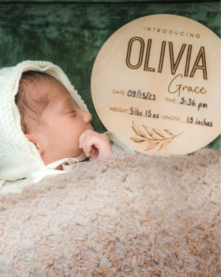 This wooden birth announcement sign was perfect for our newborn photos 

#LTKbaby #LTKbump #LTKfamily