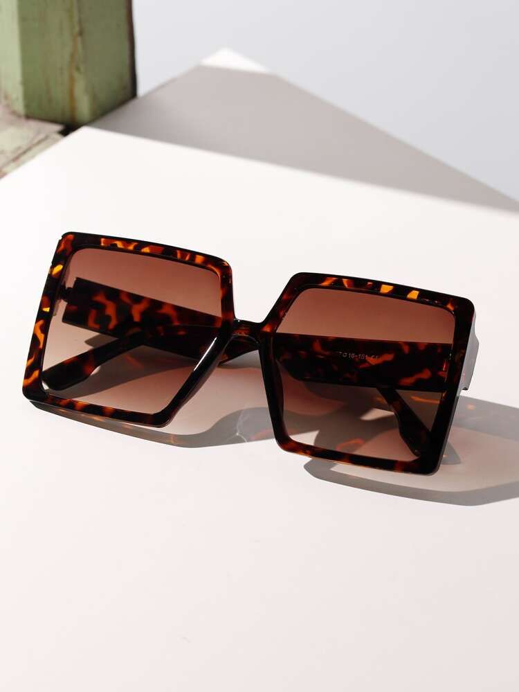 Tortoiseshell Frame Square Frame Sunglasses | SHEIN