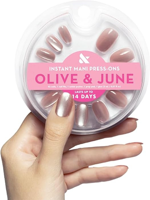 Olive & June Instant Mani Press-On Nails | Glue | Medium Oval | 42 Pieces, 21 Sizes | Non-Toxic, ... | Amazon (US)