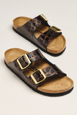 Arizona Croc-Embossed Sandals | Anthropologie (US)