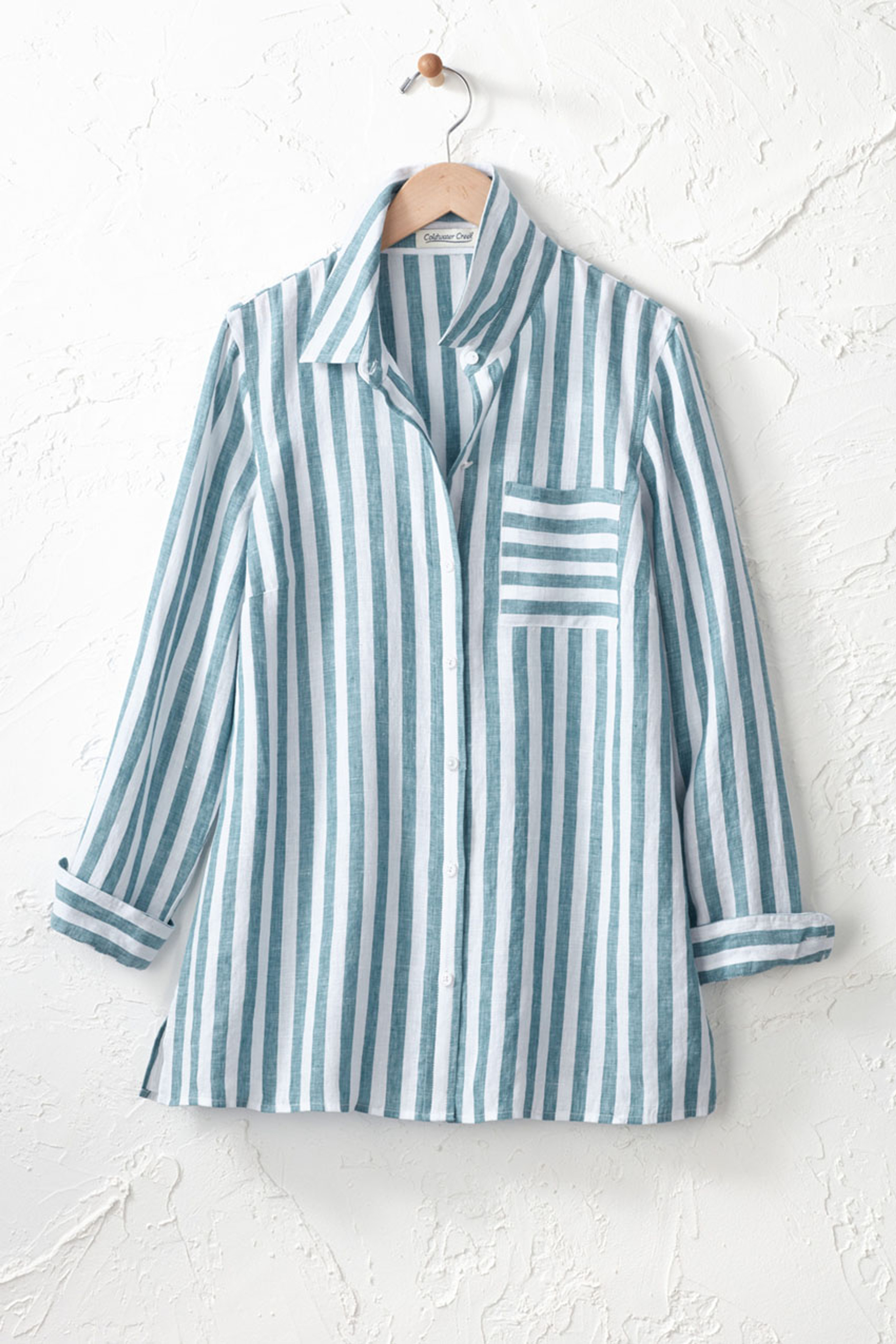 Bayside Stripe Big Shirt | Coldwater Creek