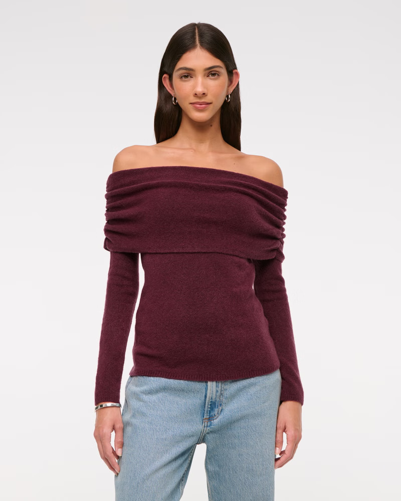 Foldover Off-The-Shoulder Sweater | Abercrombie & Fitch (US)