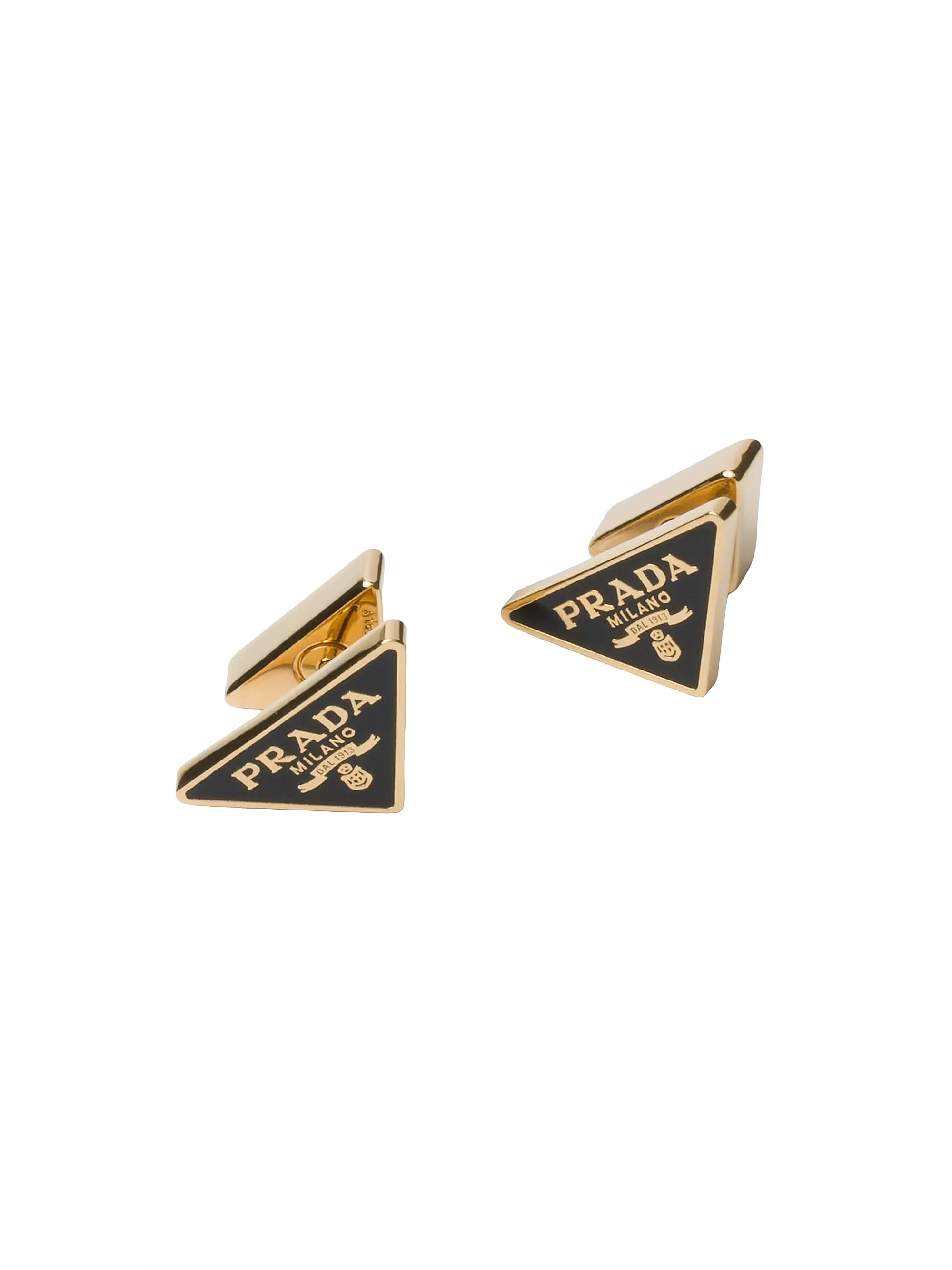 Prada Enameled Metal Earrings | Saks Fifth Avenue | Saks Fifth Avenue